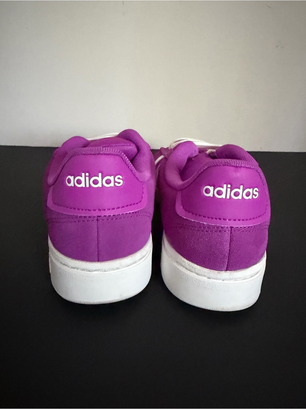 adidas Purple Suede Sneakers with White Stripes - Picture 7 of 8